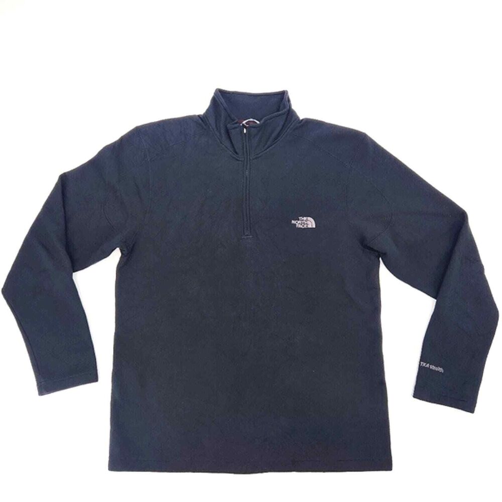The North Face TKA Stealth Quarter Zip Pullover Shirt Mens Size Medium Black